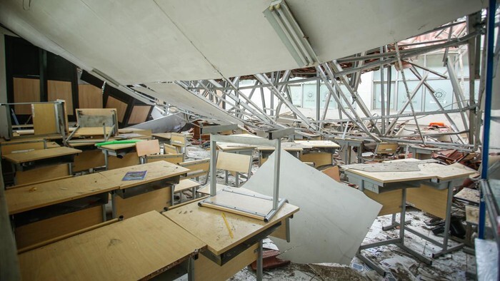 Ruang Kelas SMKN Cileungsi pasca Atap Runtuh